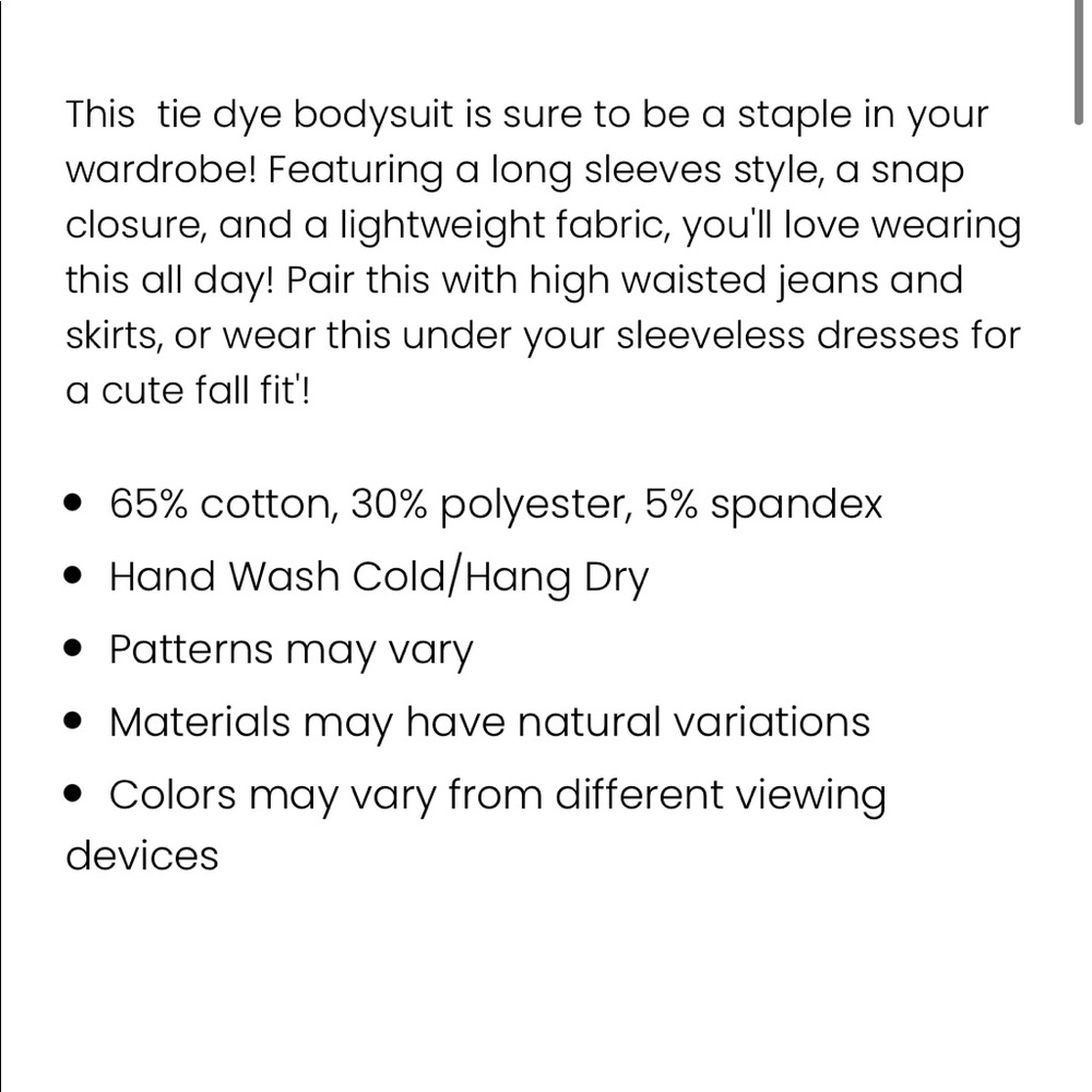 Tie dye bodysuit - Picture 6 of 7